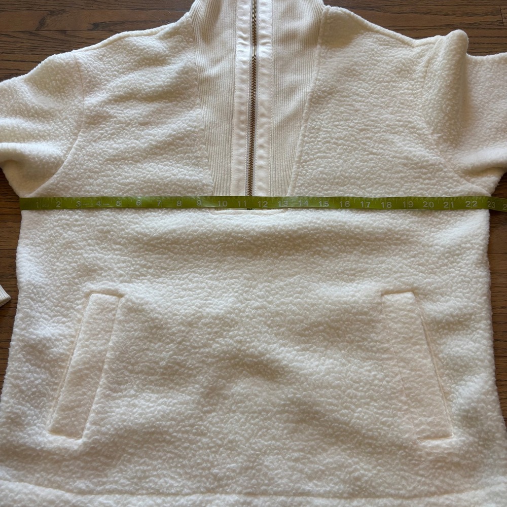 Varley Wallace Half Zip Fleece Pullover Egret White Small VAR01609 Borg Teddy - Picture 7 of 9